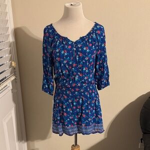 Hollister Blue Floral Blouse
